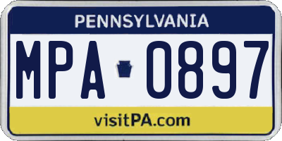 PA license plate MPA0897