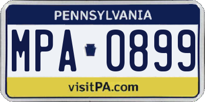PA license plate MPA0899