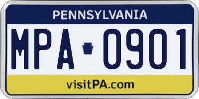 PA license plate MPA0901