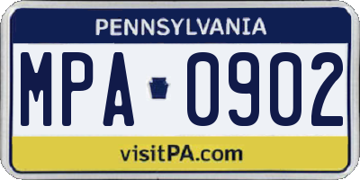 PA license plate MPA0902