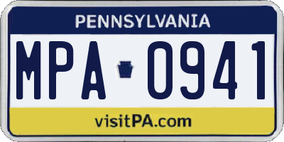 PA license plate MPA0941