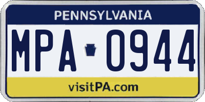 PA license plate MPA0944