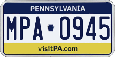 PA license plate MPA0945