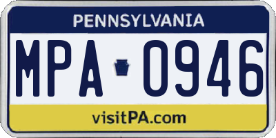 PA license plate MPA0946