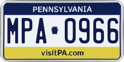 PA license plate MPA0966