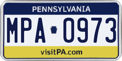 PA license plate MPA0973