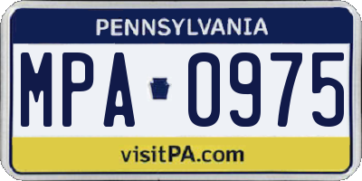 PA license plate MPA0975
