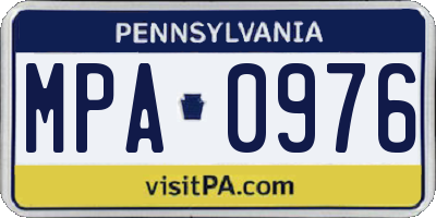 PA license plate MPA0976