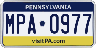PA license plate MPA0977