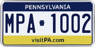 PA license plate MPA1002