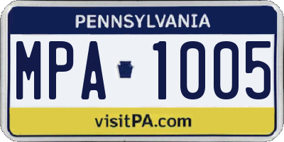 PA license plate MPA1005