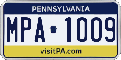 PA license plate MPA1009