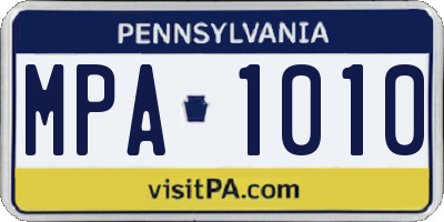 PA license plate MPA1010
