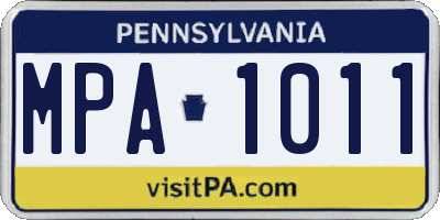 PA license plate MPA1011