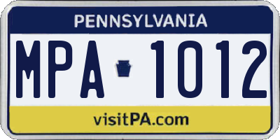 PA license plate MPA1012