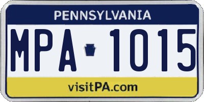 PA license plate MPA1015