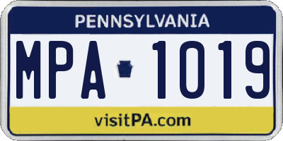 PA license plate MPA1019
