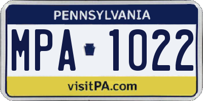 PA license plate MPA1022