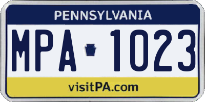 PA license plate MPA1023