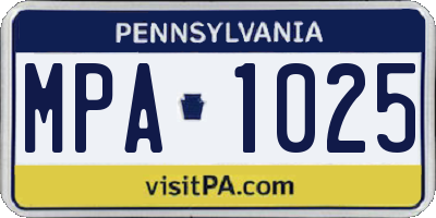 PA license plate MPA1025