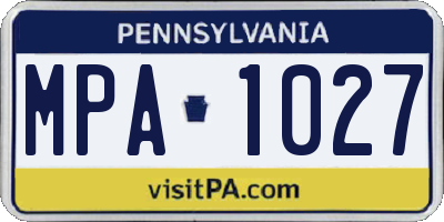 PA license plate MPA1027