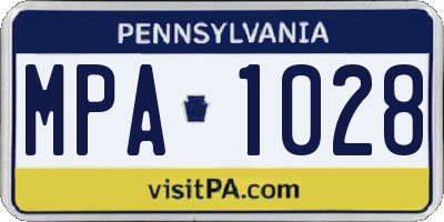 PA license plate MPA1028