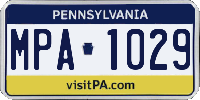 PA license plate MPA1029