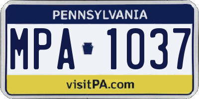 PA license plate MPA1037