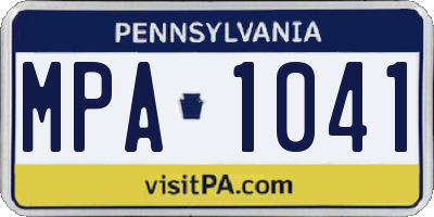 PA license plate MPA1041