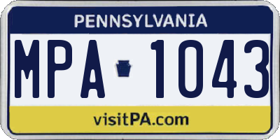 PA license plate MPA1043