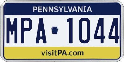 PA license plate MPA1044