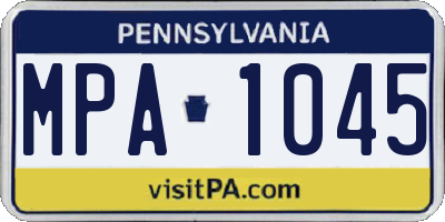 PA license plate MPA1045
