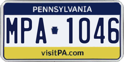 PA license plate MPA1046