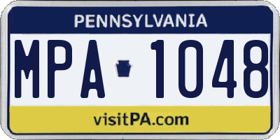 PA license plate MPA1048