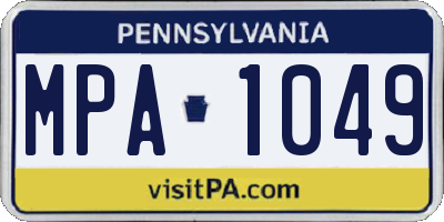 PA license plate MPA1049
