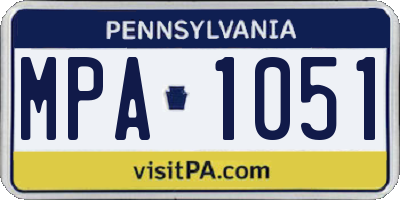 PA license plate MPA1051