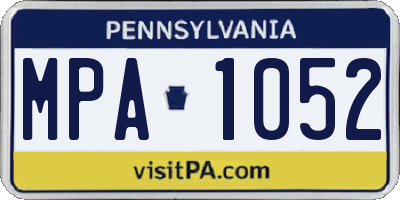 PA license plate MPA1052