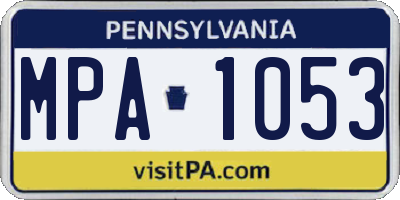 PA license plate MPA1053