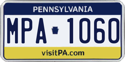 PA license plate MPA1060