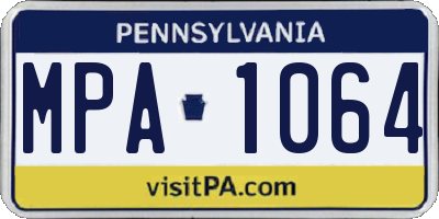 PA license plate MPA1064