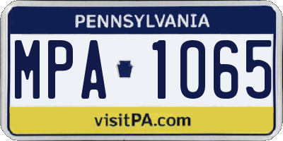 PA license plate MPA1065