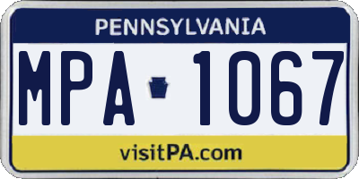 PA license plate MPA1067