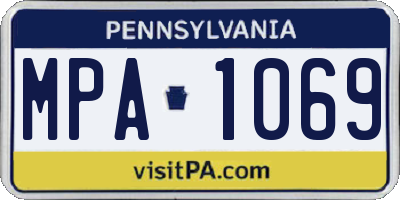 PA license plate MPA1069