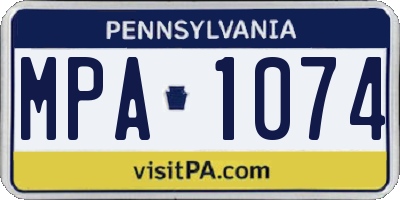PA license plate MPA1074