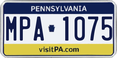 PA license plate MPA1075