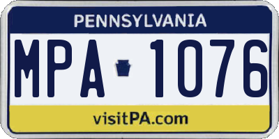 PA license plate MPA1076