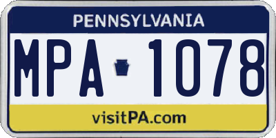 PA license plate MPA1078