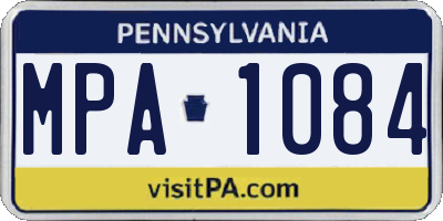 PA license plate MPA1084