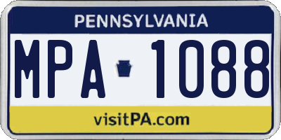 PA license plate MPA1088
