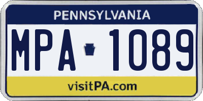 PA license plate MPA1089